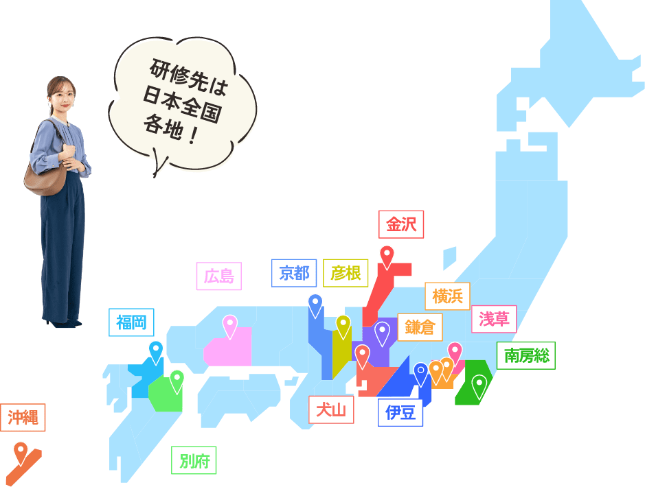研修先は 日本全国 各地！