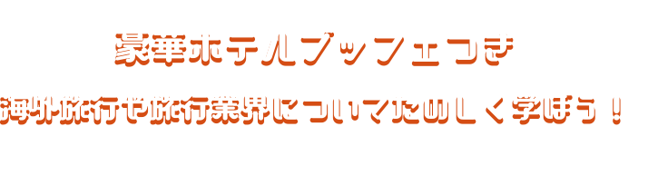 豪華ホテルブッフェつき海外旅行や旅行業界についてたのしく学ぼう！